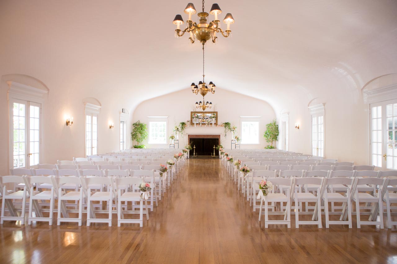 Indoor wedding ceremony at Memorial House.