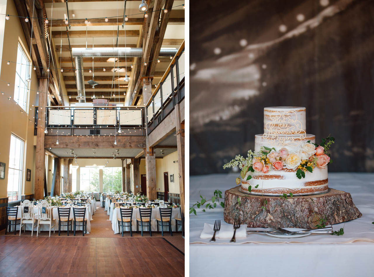 Wedding reception setup inside Legacy Lodge.