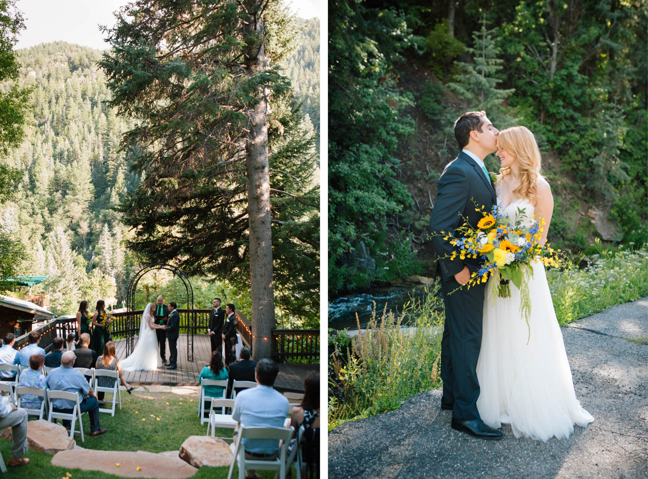 Ceremony on the deck at Log Haven.