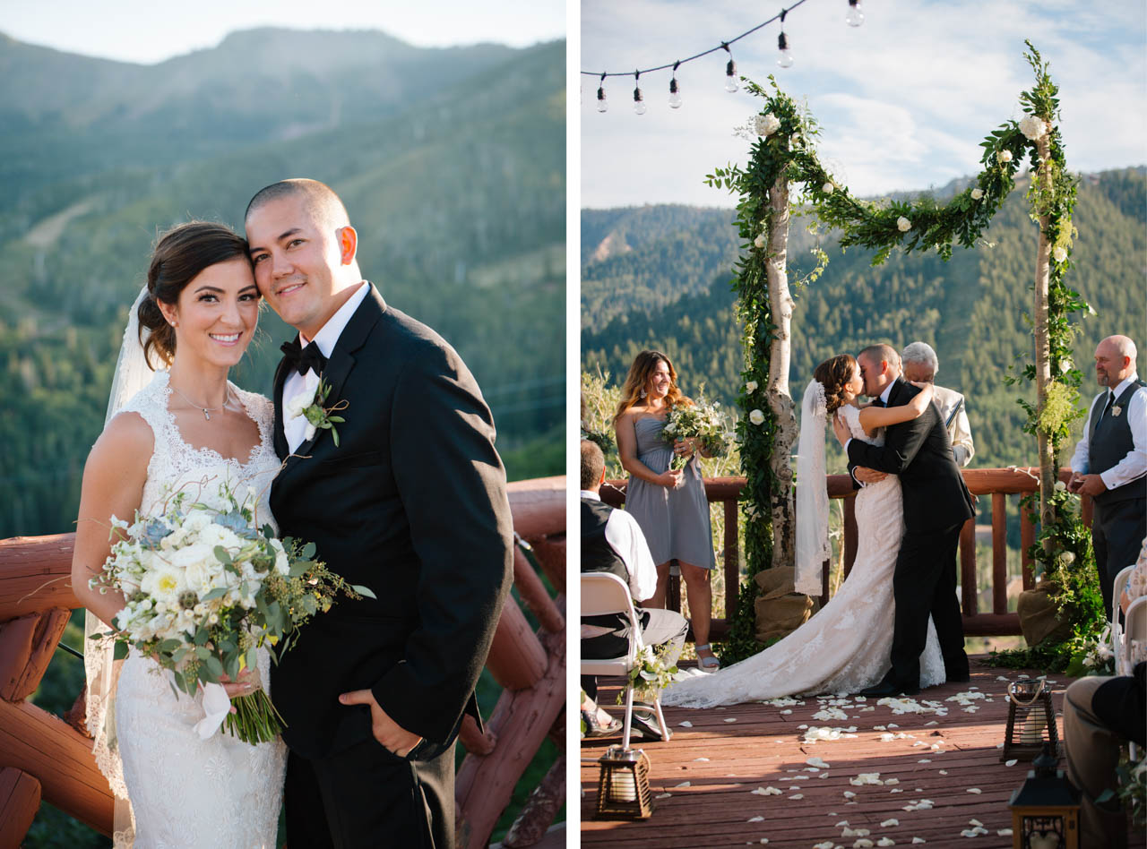 Wedding Ceremony at Lookout Cabin Park City.