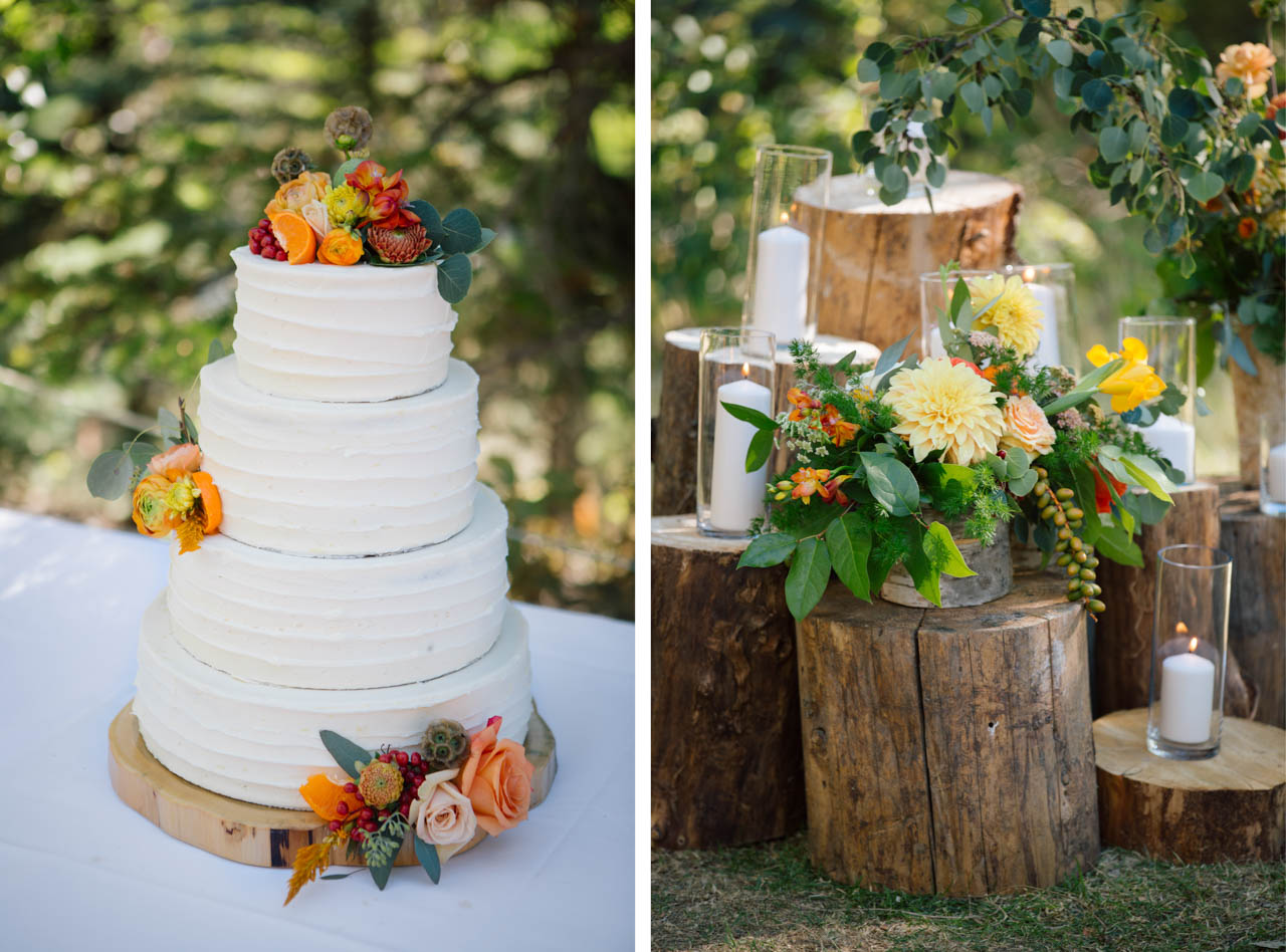 Wedding decorations at Silve Fork Lodge.