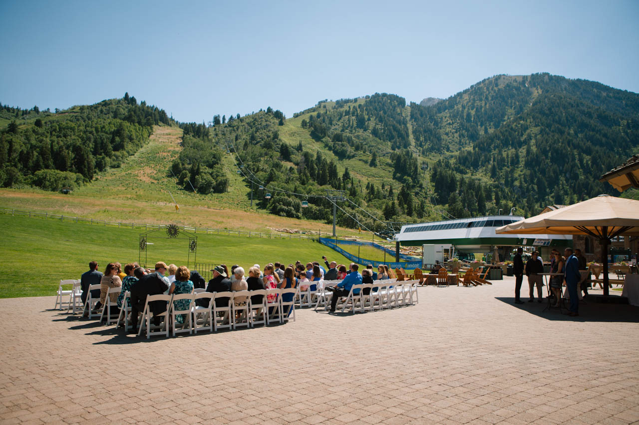 Outdoor wedding ceremony at Snowbasin.