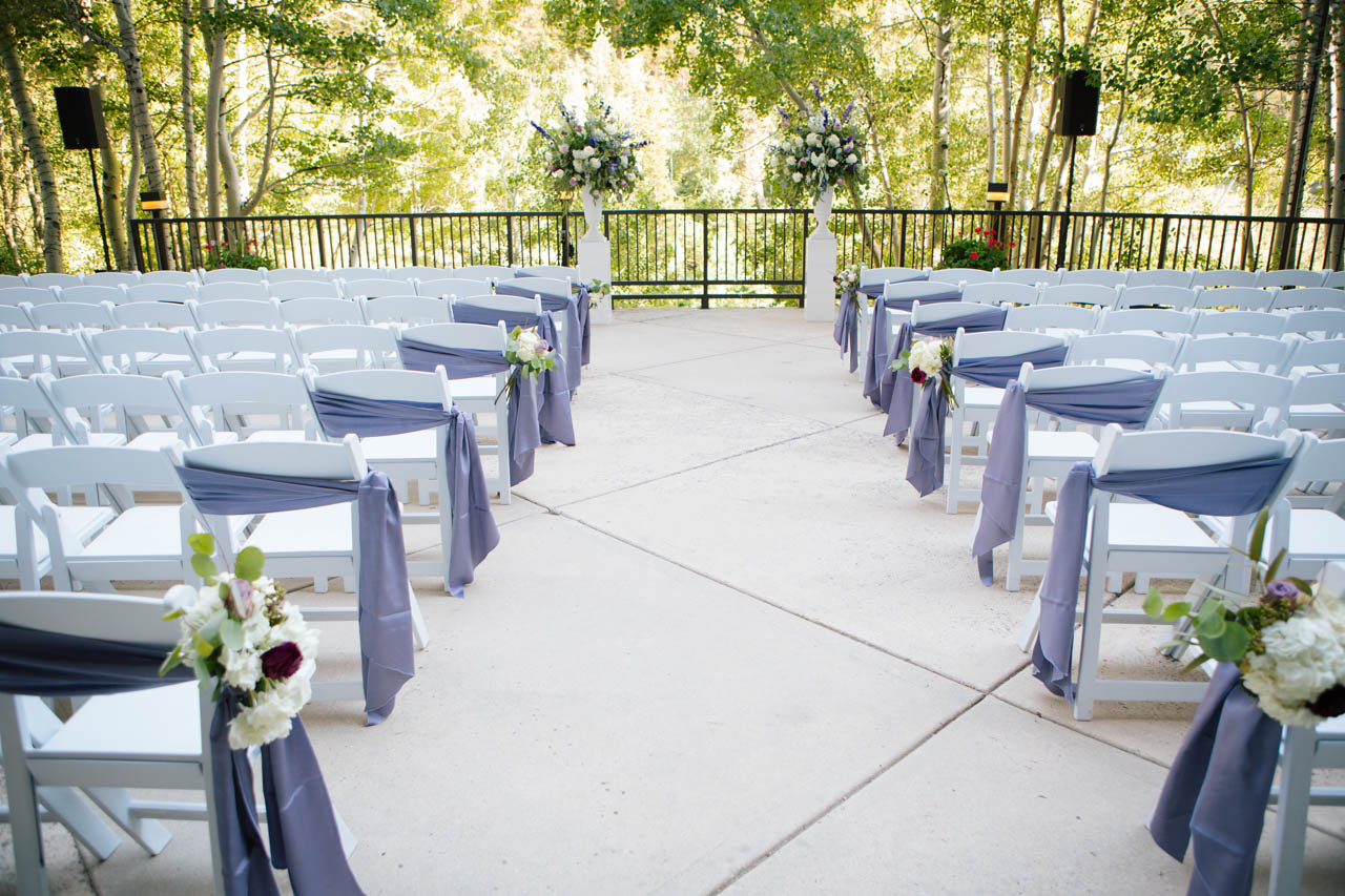 Elegant outdoor wedding ceremony at Snowbird.